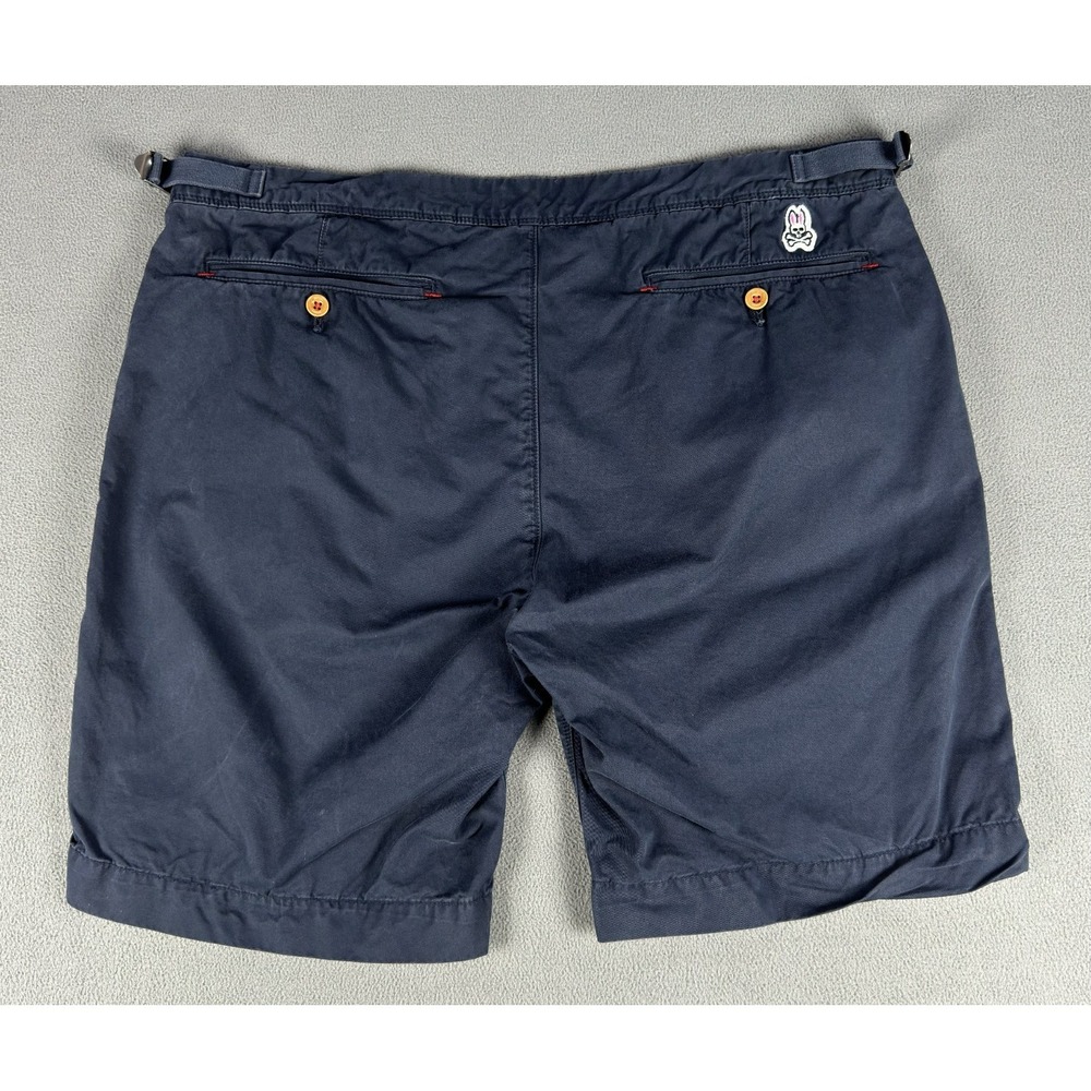 Psycho Bunny Shorts Mens 38 Navy Blue Cinch Adjustable Waist Logo Crest Prep